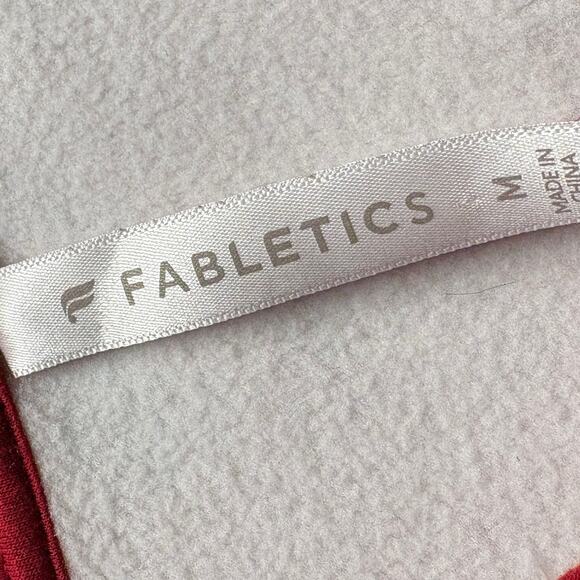 Fabletics‎ Women's Red Fair Isle Cozy Fleece Hooded Jumpsuit Pajama Medium - Picture 4 of 11
